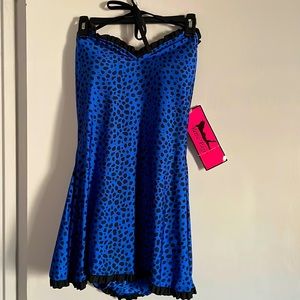 Bettie Page Blue Bunny Hop with Ruffle Swimsuit